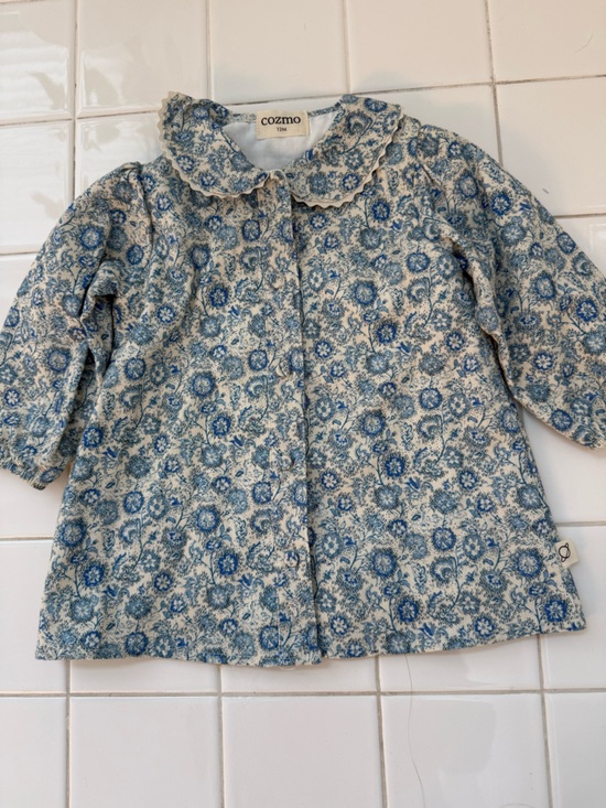 cozmo Other - Cosmo Baby Girl Blue Floral Button-Up Dress